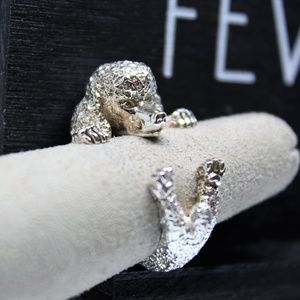 Dog Fever Hug Ring Sterling Silver Poodle